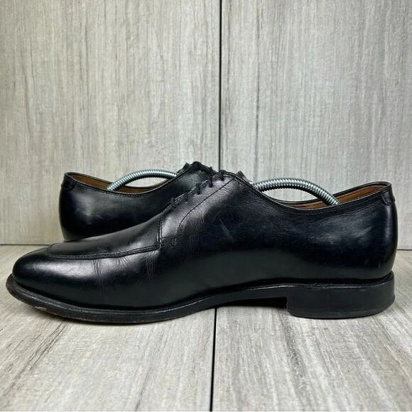 Allen Edmonds Delray Black Split Toe Oxford Derby Dress Shoe Mens Size 10.5 - Picture 2 of 10